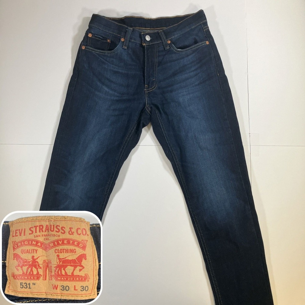 Levi's 531 Athletic Slim Jeans Mens 30x30 Dark Wash Stretch Blue Denim